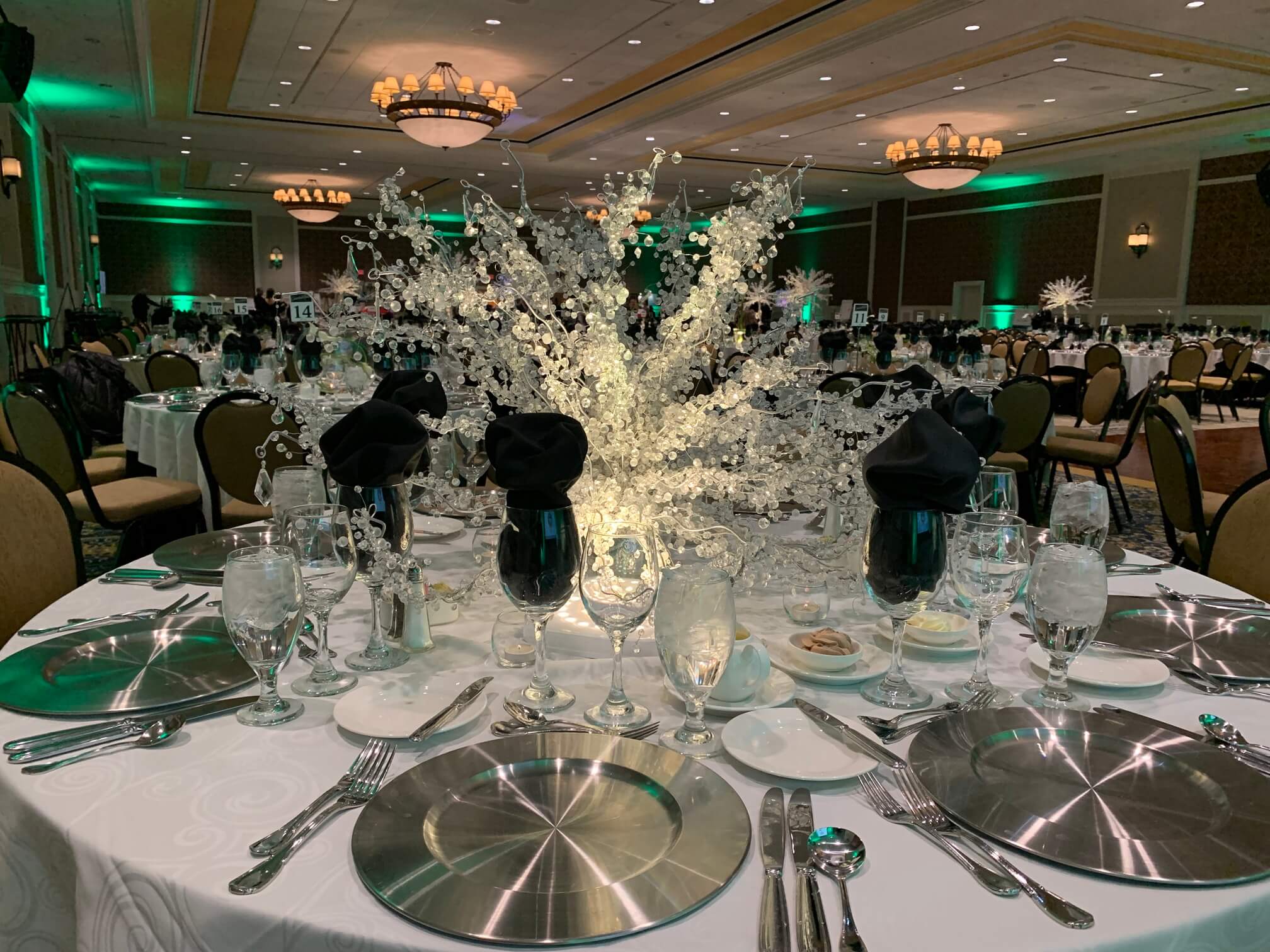 Table and centerpiece at ChocolateBall